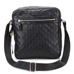 1:1 Gucci 201448 Men's Medium Shoulder Bag-Black Guccissima Leather - Click Image to Close
